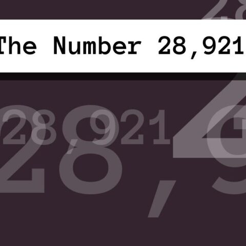 About The Number 28,921