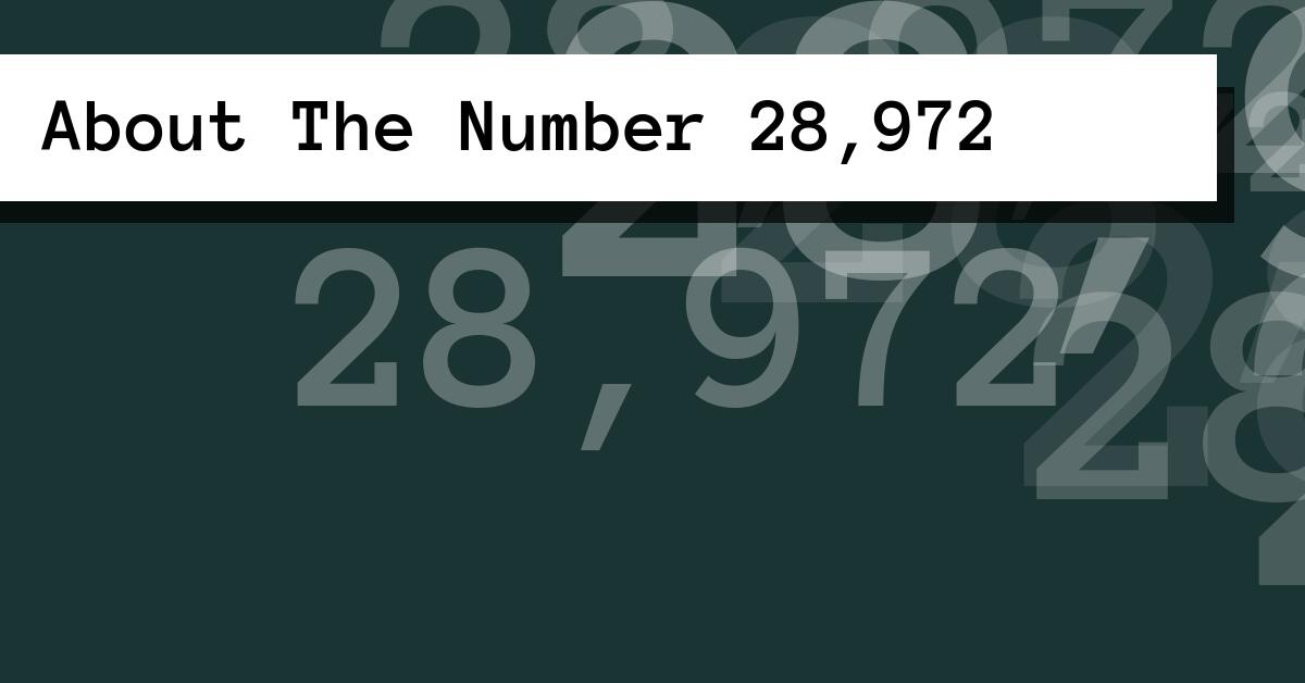 About The Number 28,972