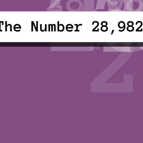 About The Number 28,982