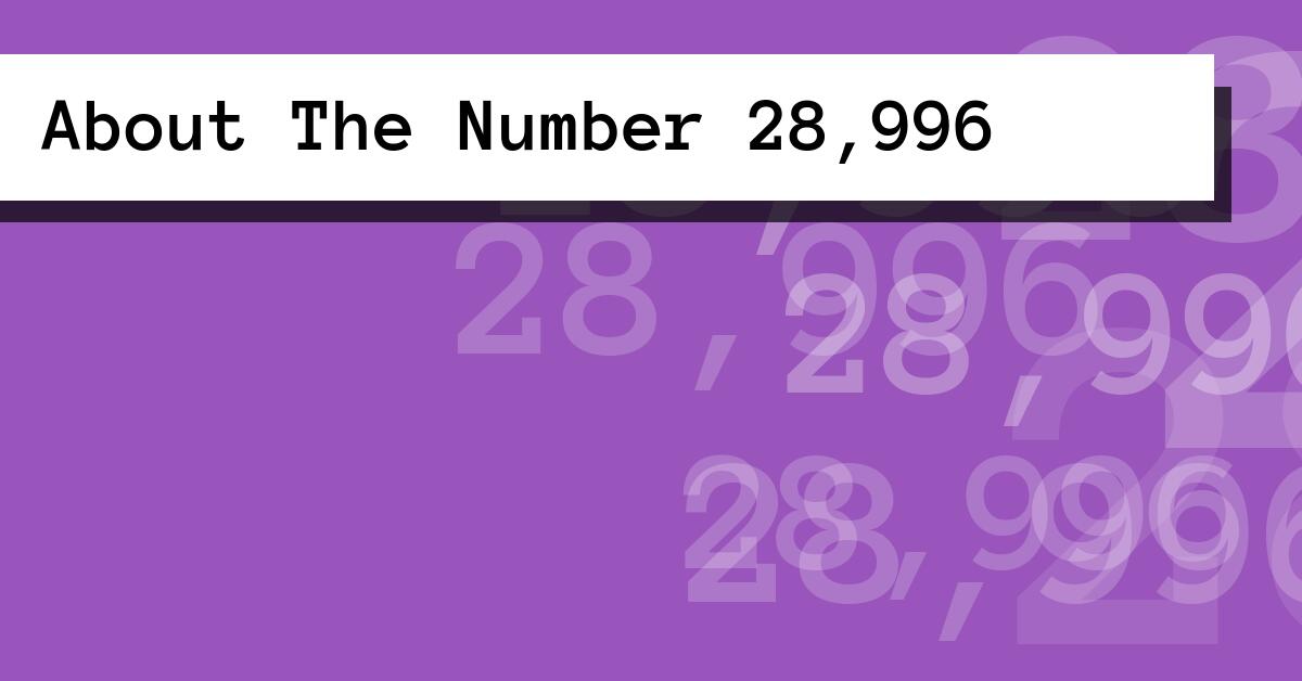 About The Number 28,996