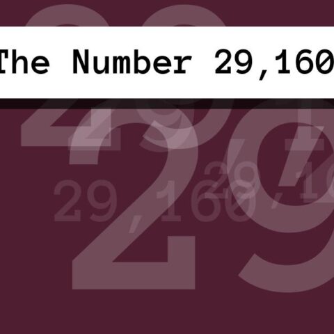 About The Number 29,160