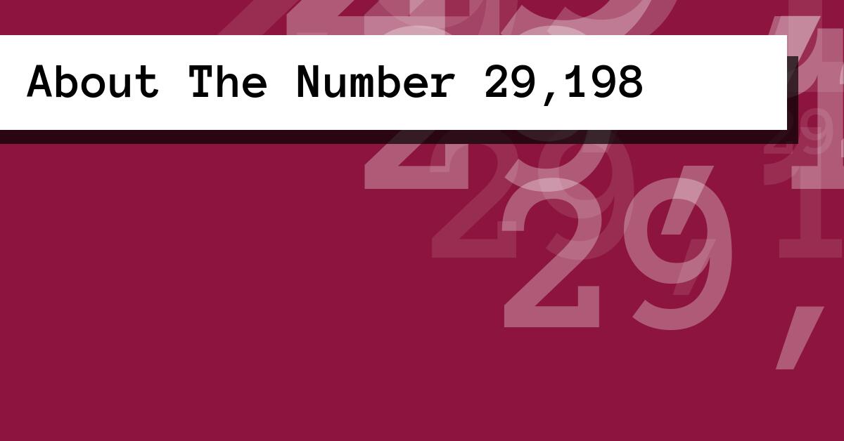 About The Number 29,198