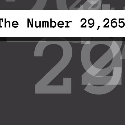 About The Number 29,265