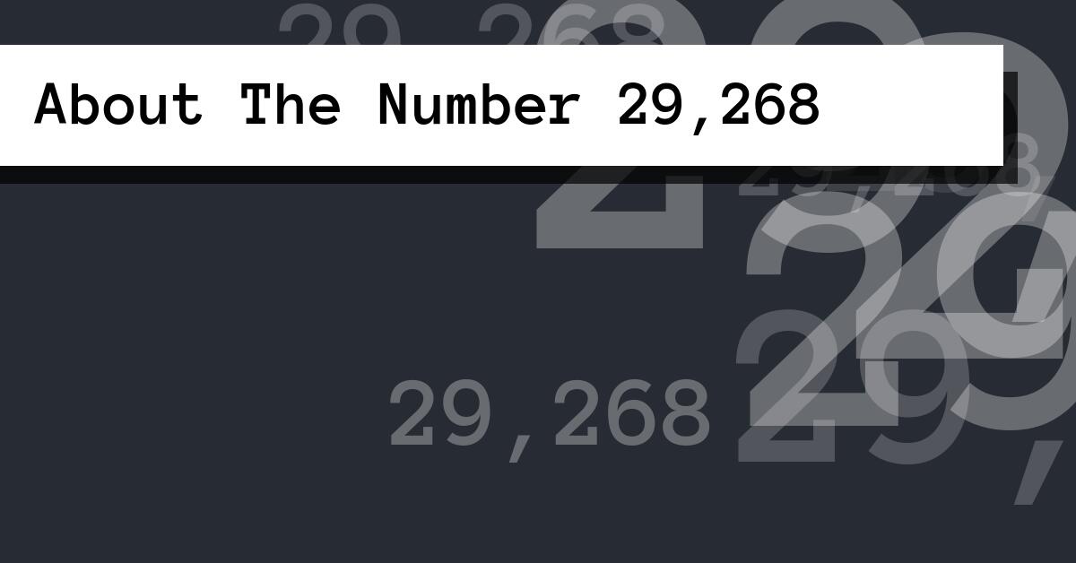 About The Number 29,268