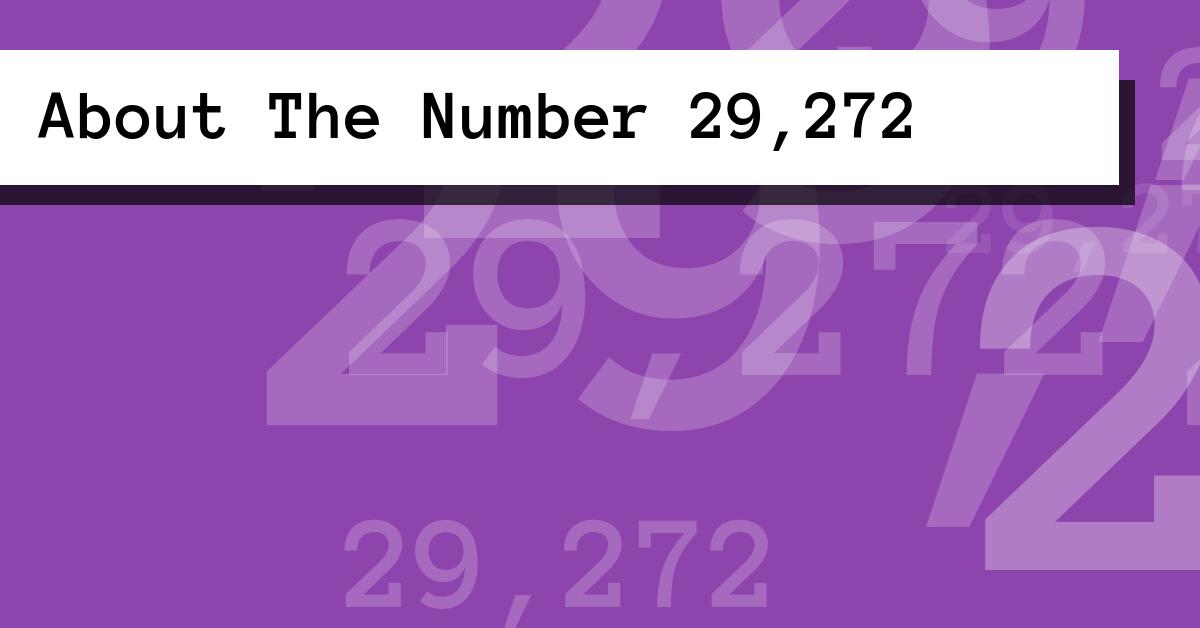 About The Number 29,272