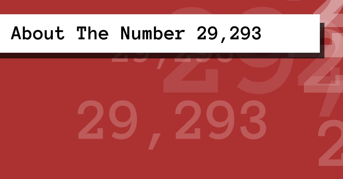 About The Number 29,293
