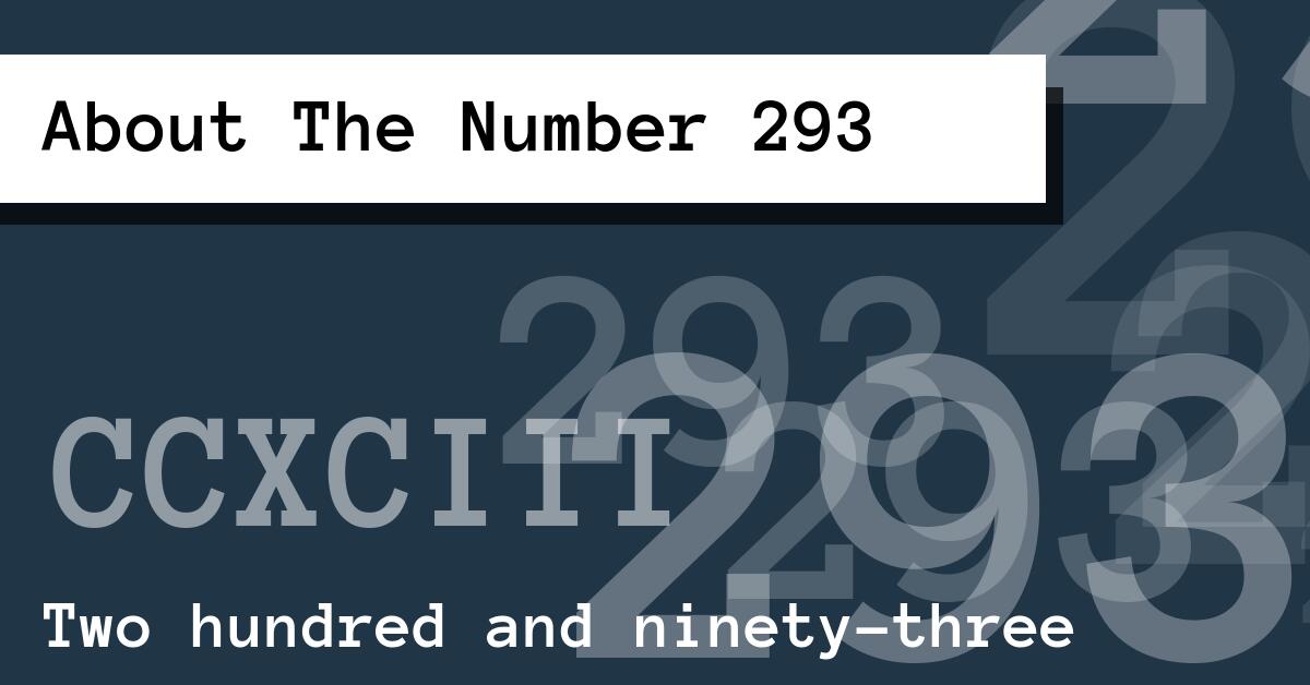 About The Number 293