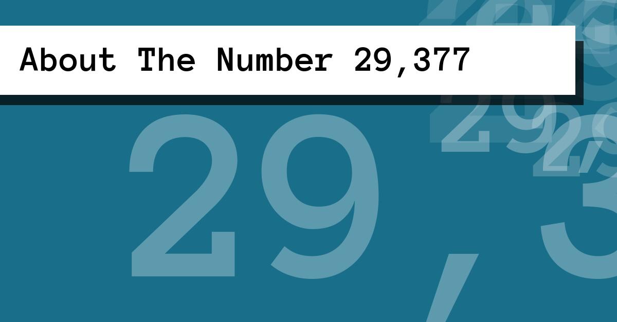 About The Number 29,377