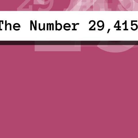 About The Number 29,415