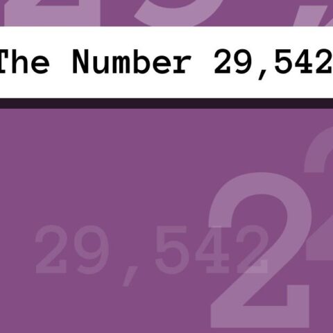 About The Number 29,542
