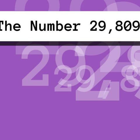 About The Number 29,809