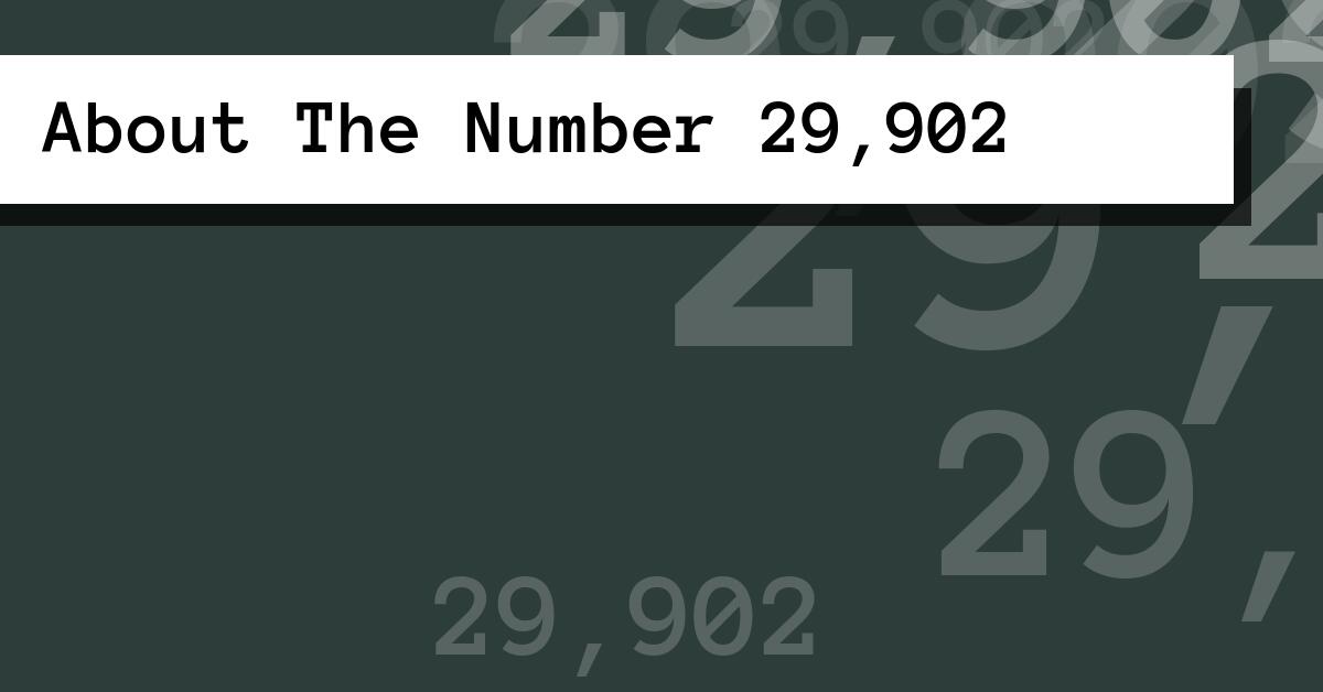 About The Number 29,902