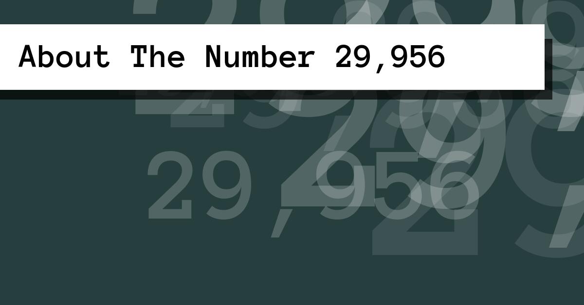 About The Number 29,956