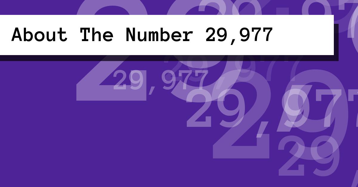 About The Number 29,977