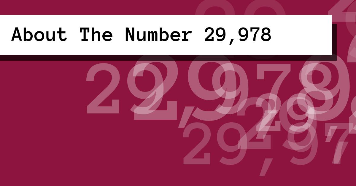 About The Number 29,978