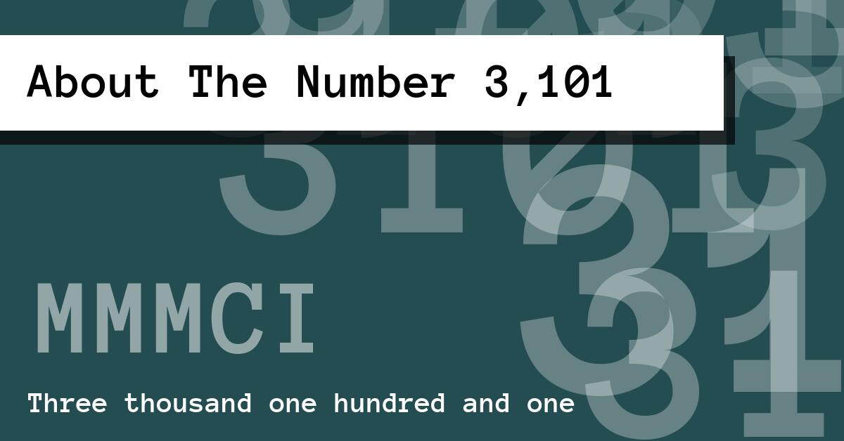 About The Number 3,101