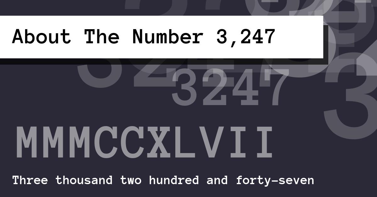 About The Number 3,247