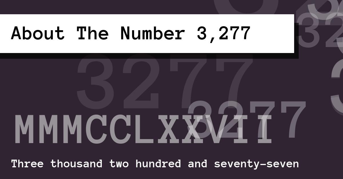About The Number 3,277
