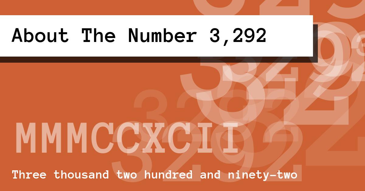 About The Number 3,292