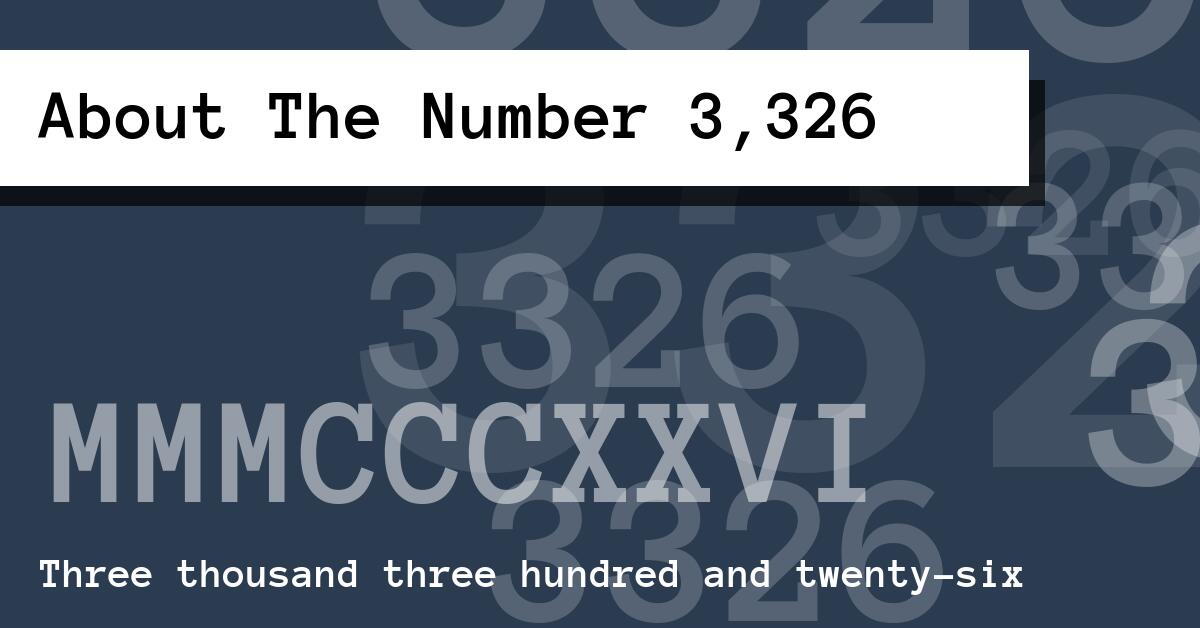 About The Number 3,326