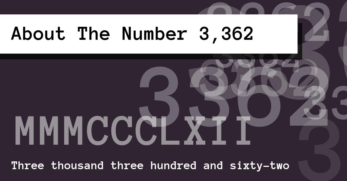 About The Number 3,362