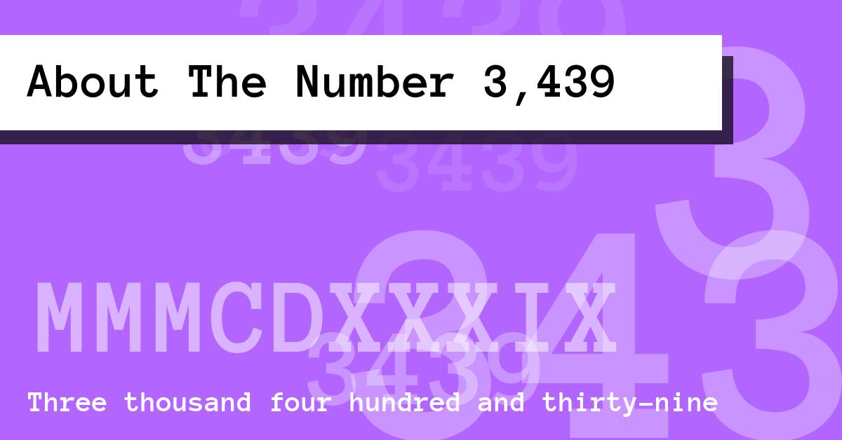 About The Number 3,439