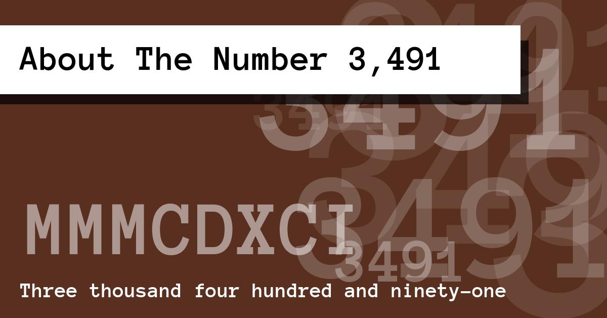 About The Number 3,491