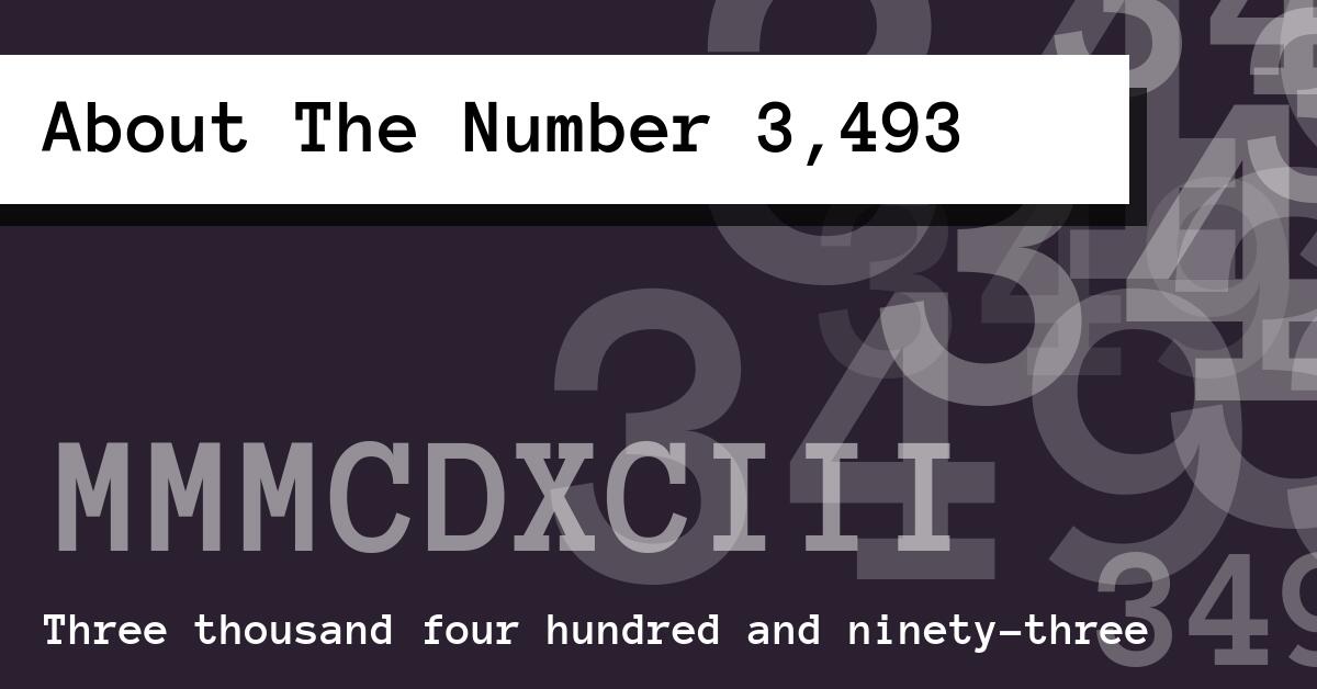 About The Number 3,493