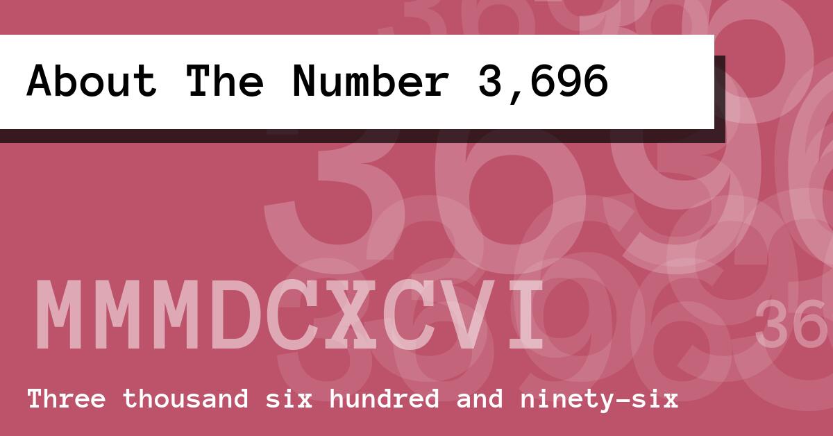 About The Number 3,696