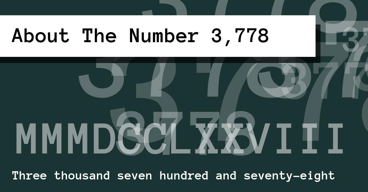 About The Number 3,778