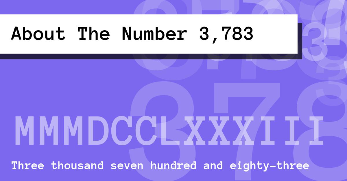 About The Number 3,783