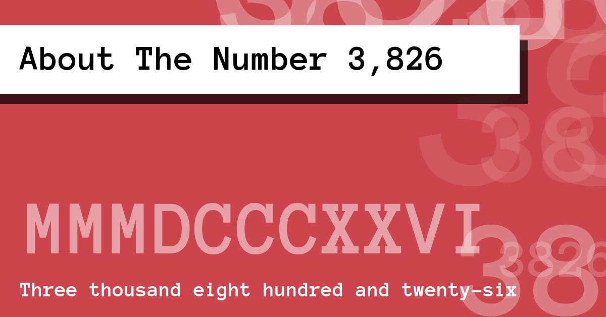 About The Number 3,826
