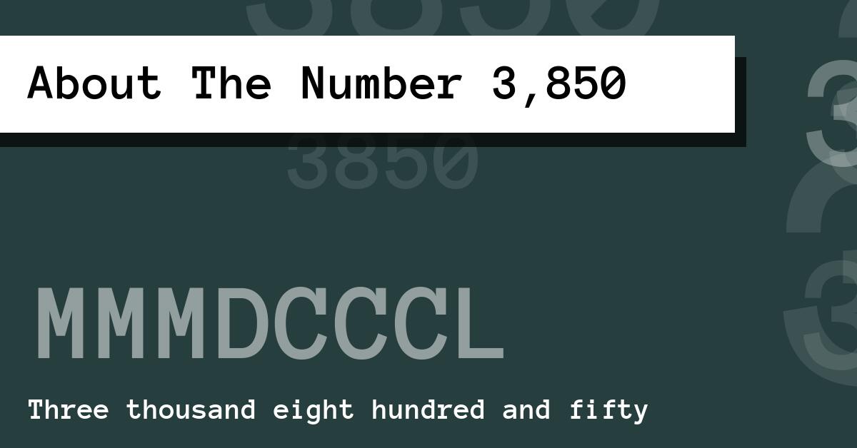 About The Number 3,850