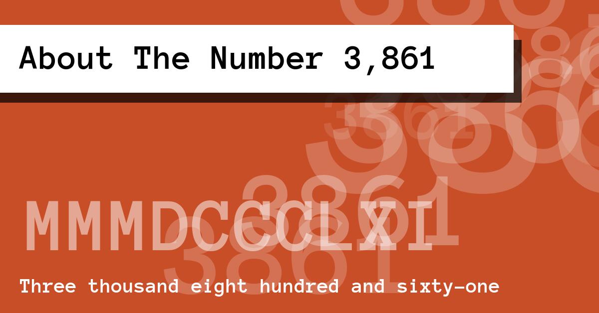 About The Number 3,861