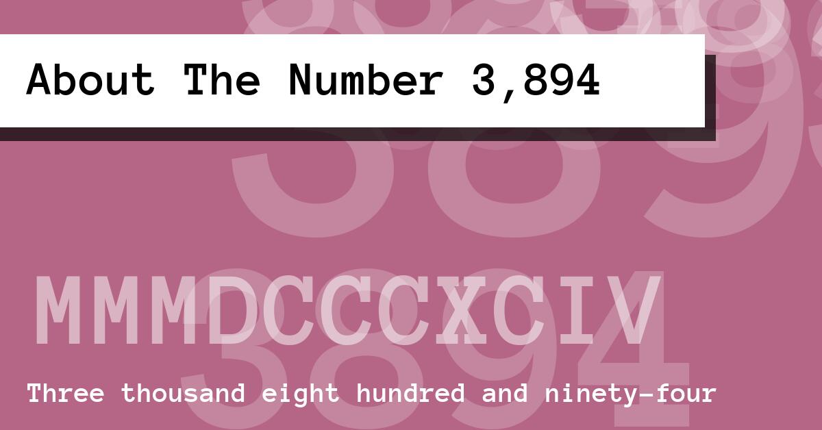 About The Number 3,894