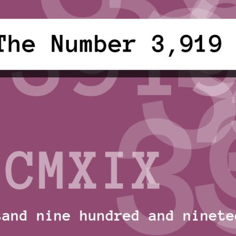 About The Number 3,919