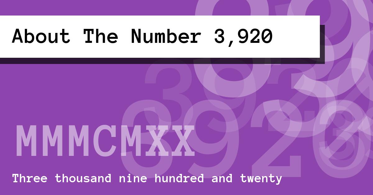 About The Number 3,920