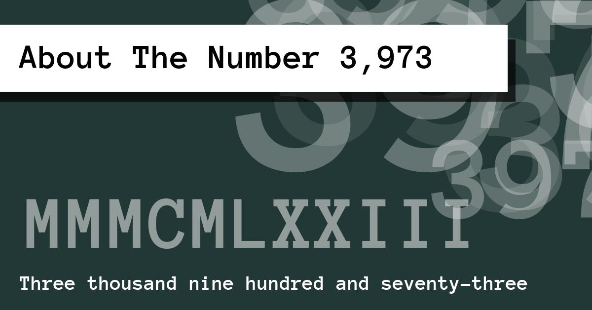 About The Number 3,973