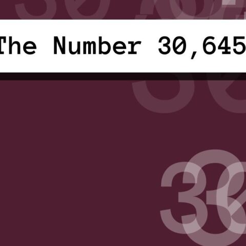 About The Number 30,645