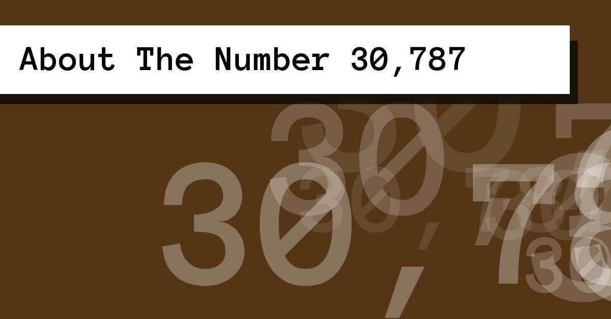 About The Number 30,787