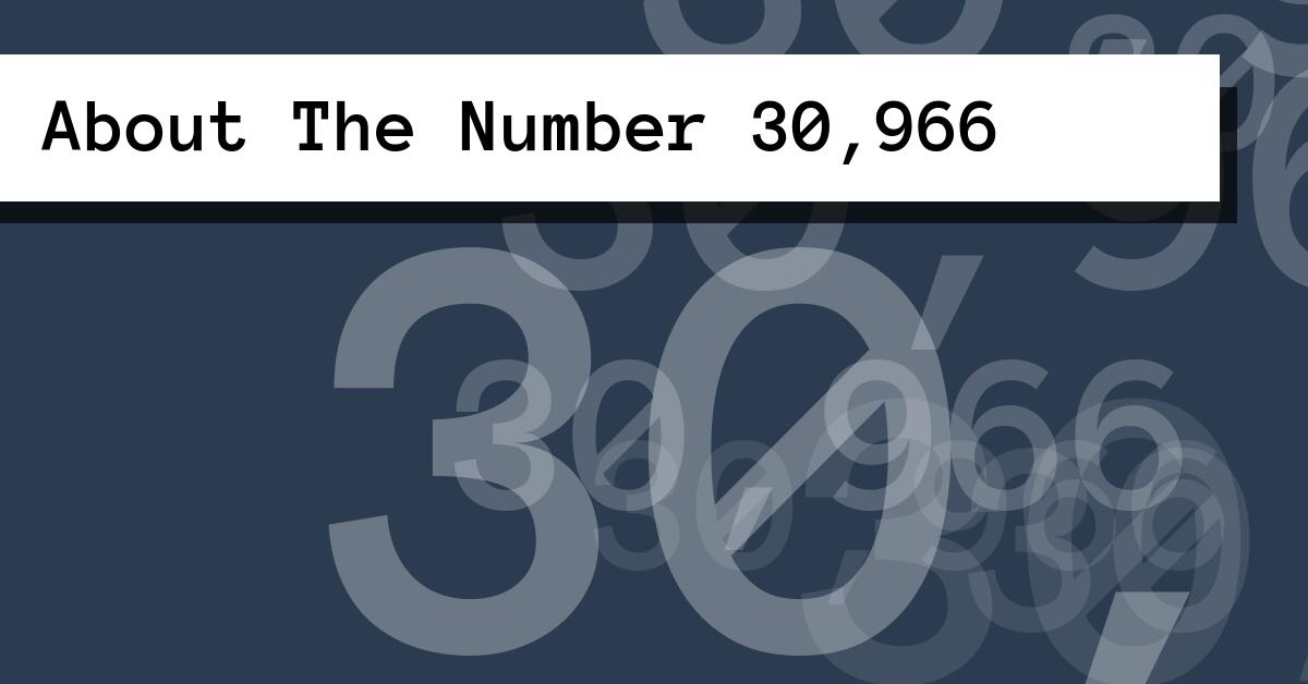 About The Number 30,966