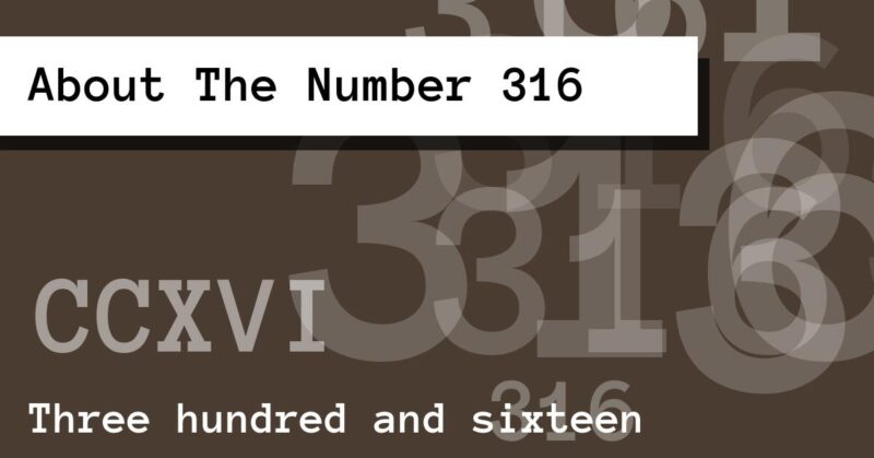 About The Number 316