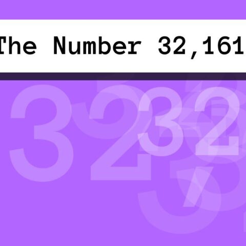 About The Number 32,161