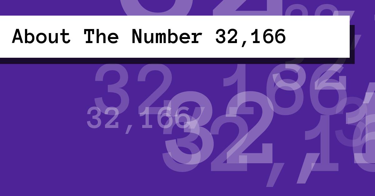 About The Number 32,166