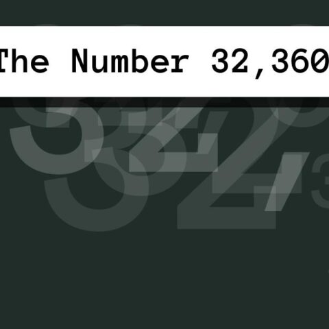 About The Number 32,360