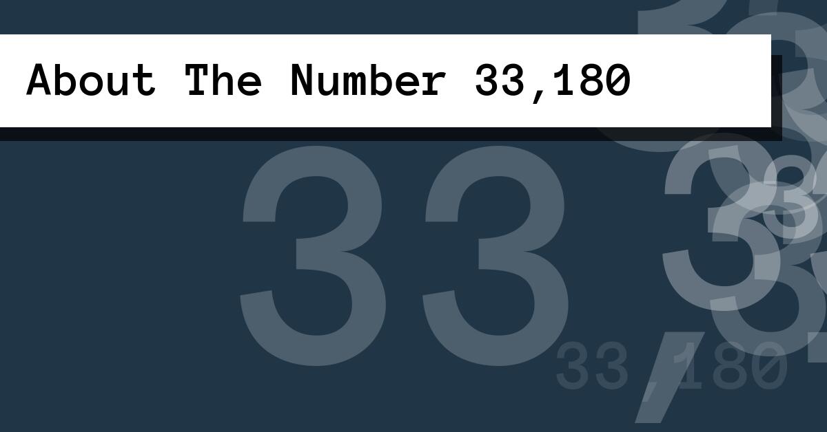 About The Number 33,180