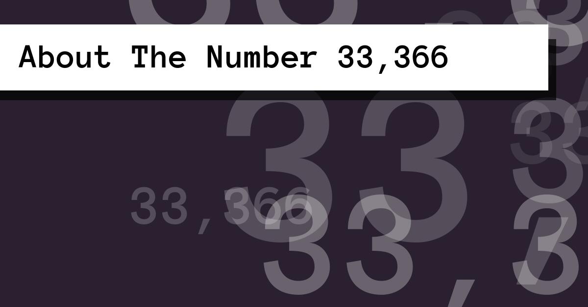 About The Number 33,366