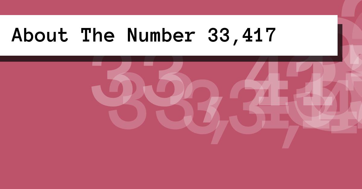 About The Number 33,417