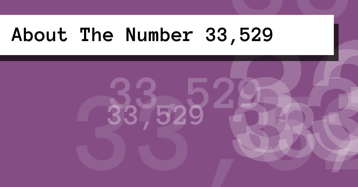 About The Number 33,529
