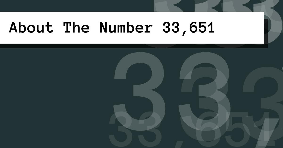 About The Number 33,651
